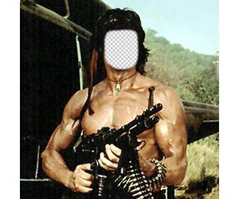 fotomontage die sie das gesicht legen konnen sie in den korper von rambo wollen