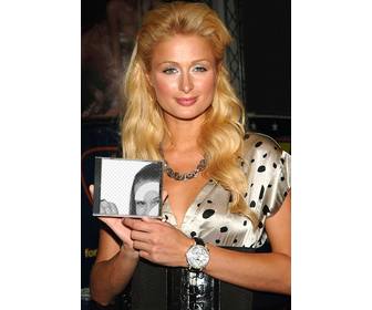 fotomontage um ihre fotos auf einer cd die paris hilton hat setzen