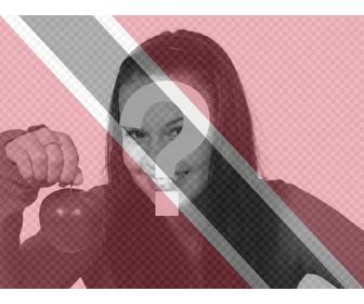 fotomontage in dem sie die flagge von trinidad und tobago zusammen mit ihrem foto setzen konnen