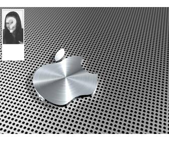 machen sie ihr hintergrundbild fur twitter individuell mit metallischen apfel-logo und ihrem foto