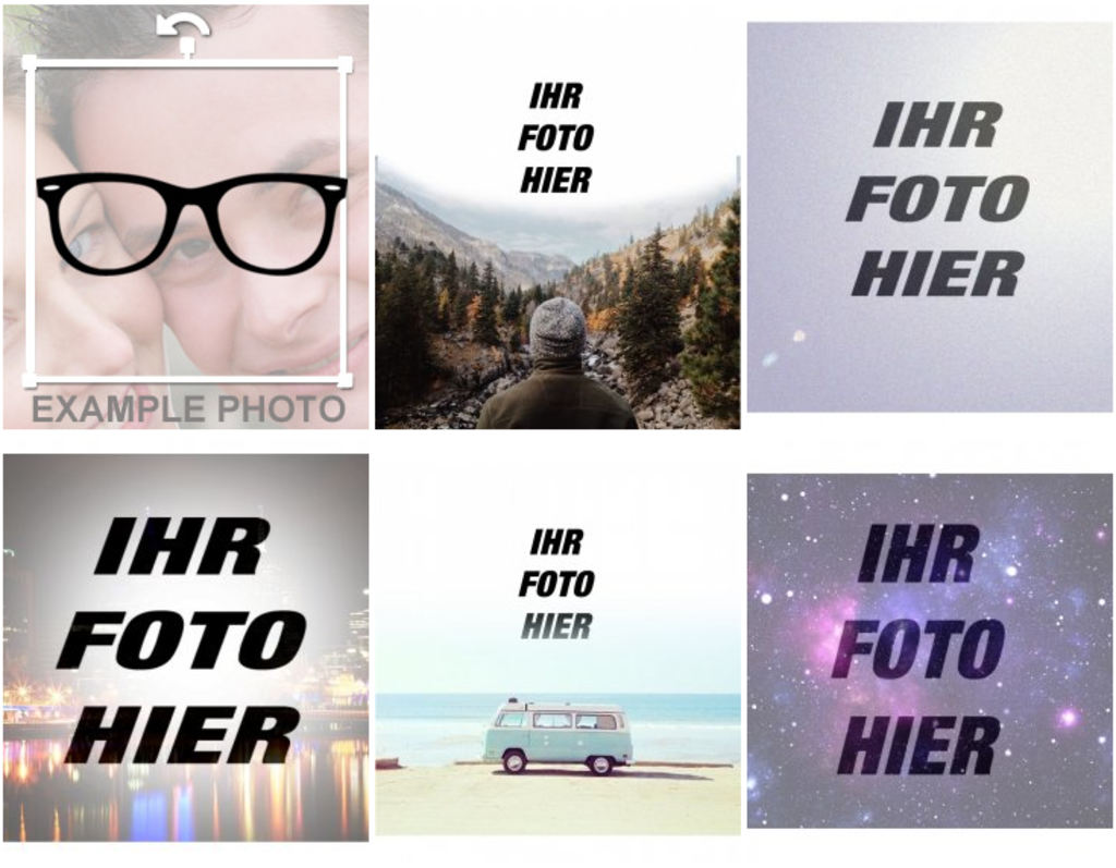 Bilderrahmen, Aufkleber und andere Hipster-Effekte für Ihre Fotos