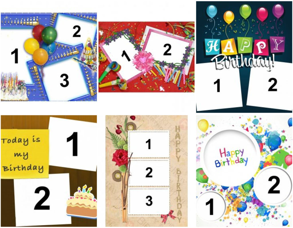 Collage zum Geburtstag, um Ihre Fotos setzen