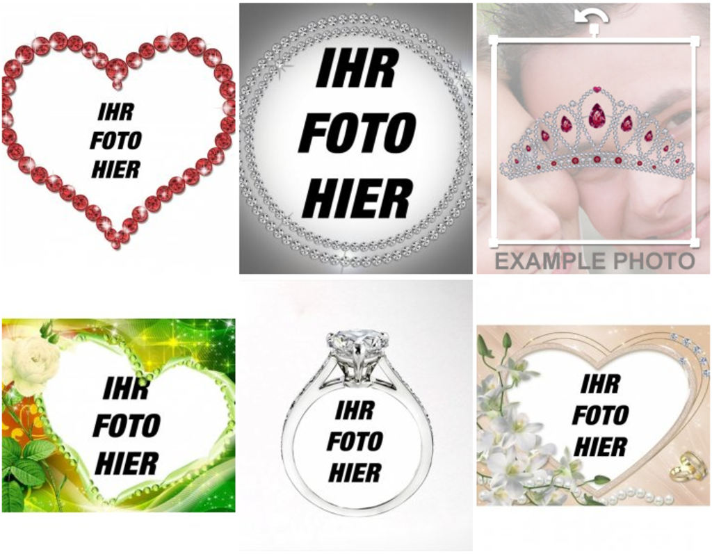 Editierbare Foto-Effekte mit Schmuck und Accessoires Ihr Foto hochladen