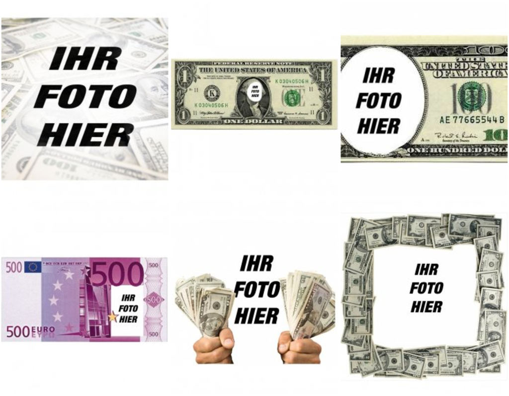 Erstellen Sie Fotomontagen mit Geld und Rechnungen