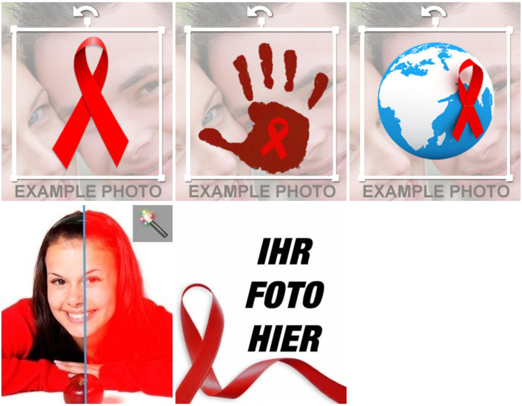 Foto-Effekte zur Unterstützung der AIDS-Bekämpfung für Ihre Fotos