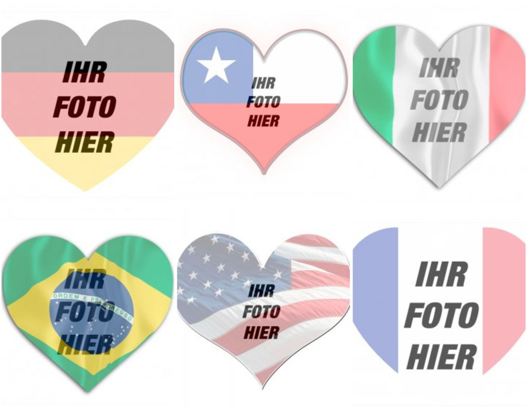 Fotoeffekt für Ihr Bild mit einem Herz-förmige Flagge