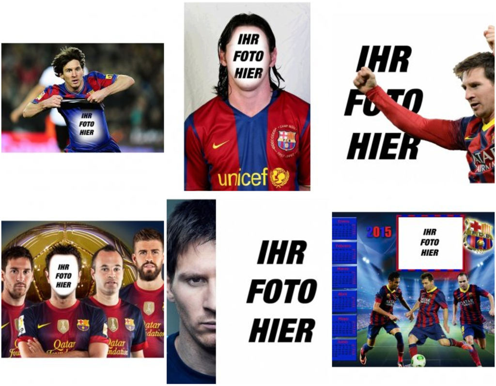Fotomontage, um das Foto mit Messi setzen