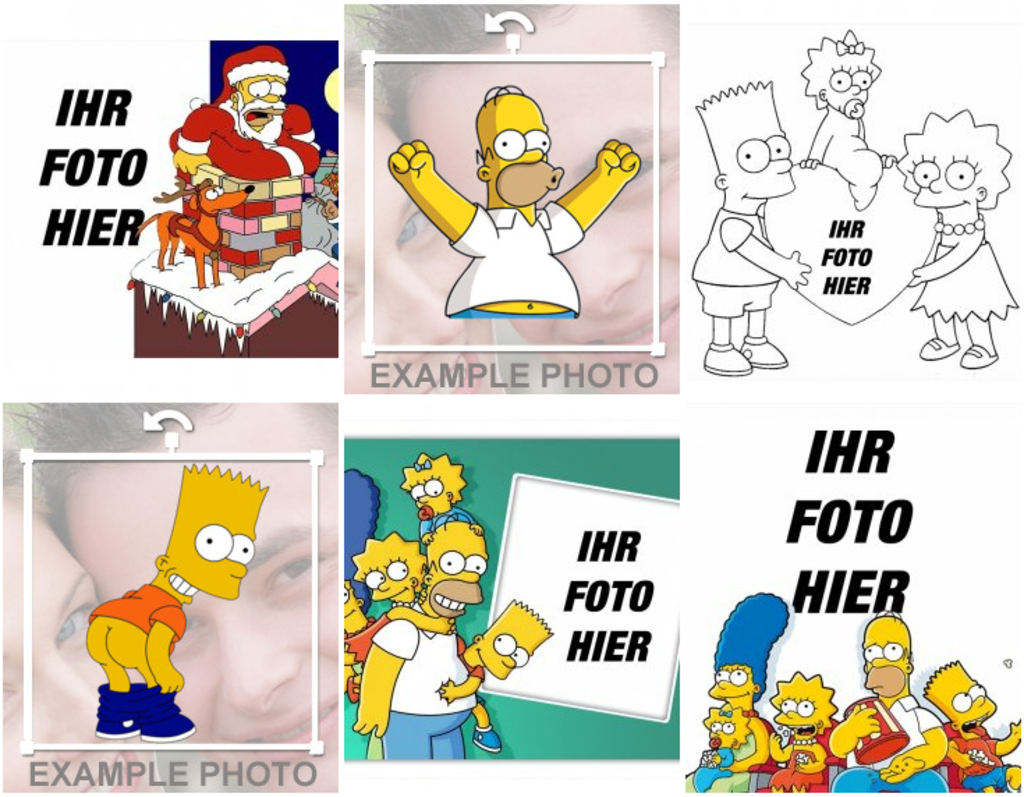 Fotomontagen mit deinen Lieblingsfiguren von The Simpsons