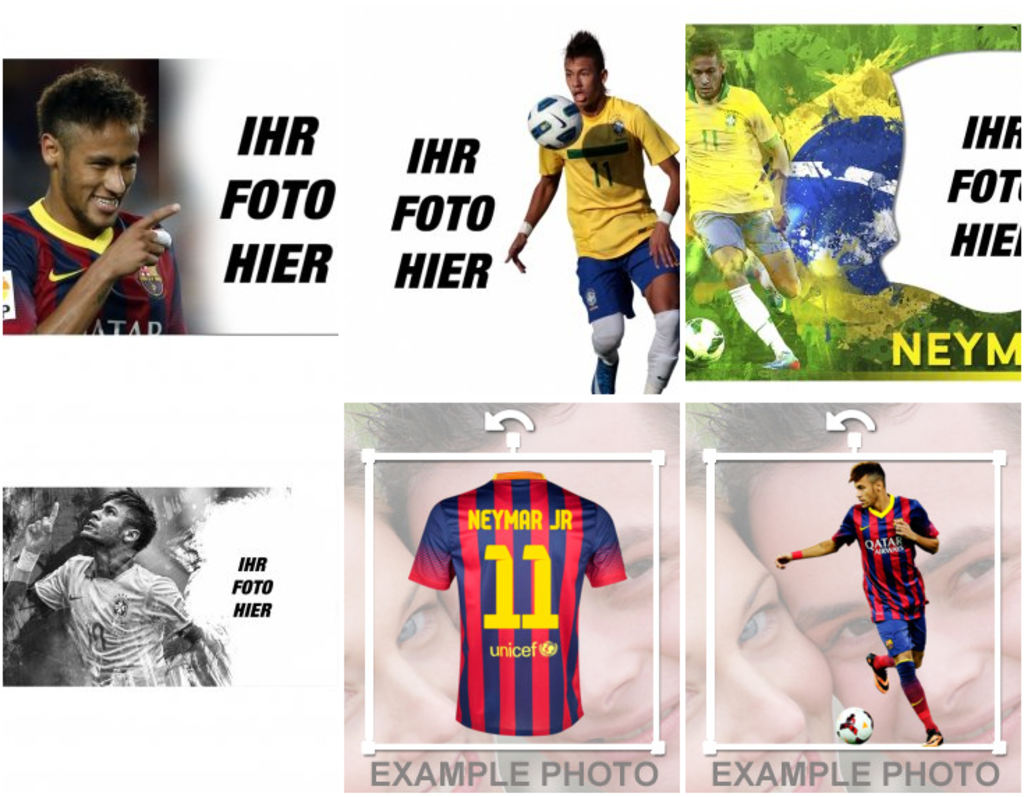 Fotomontagen mit Fußballer Neymar