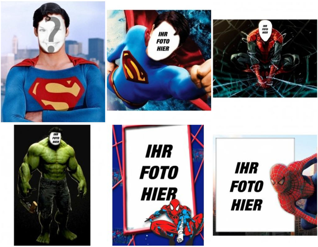 Fotomontagen mit Marvel Comics und Filme