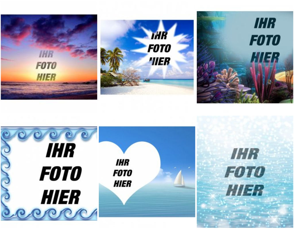 Fotomontagen mit Meer Hintergrund