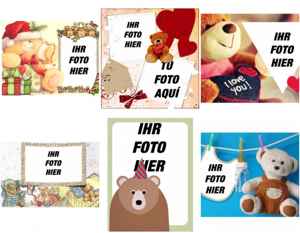 Fotomontagen mit Teddybär