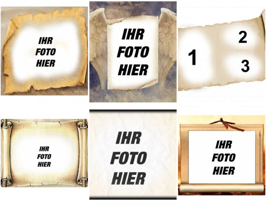 Fotomontagen und Effekte mit alten Papyri, voller Geheimnisse, um Ihre Bilder setzen.