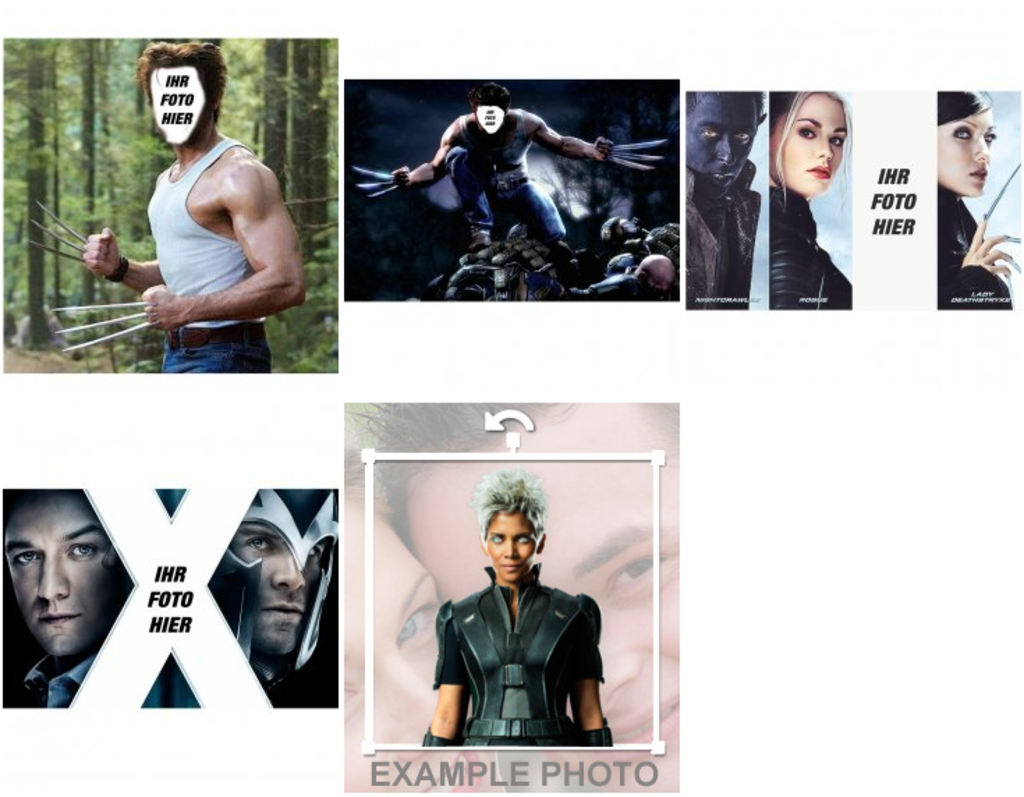 Fotomontagen und Foto-Effekte von X-Men-Filme