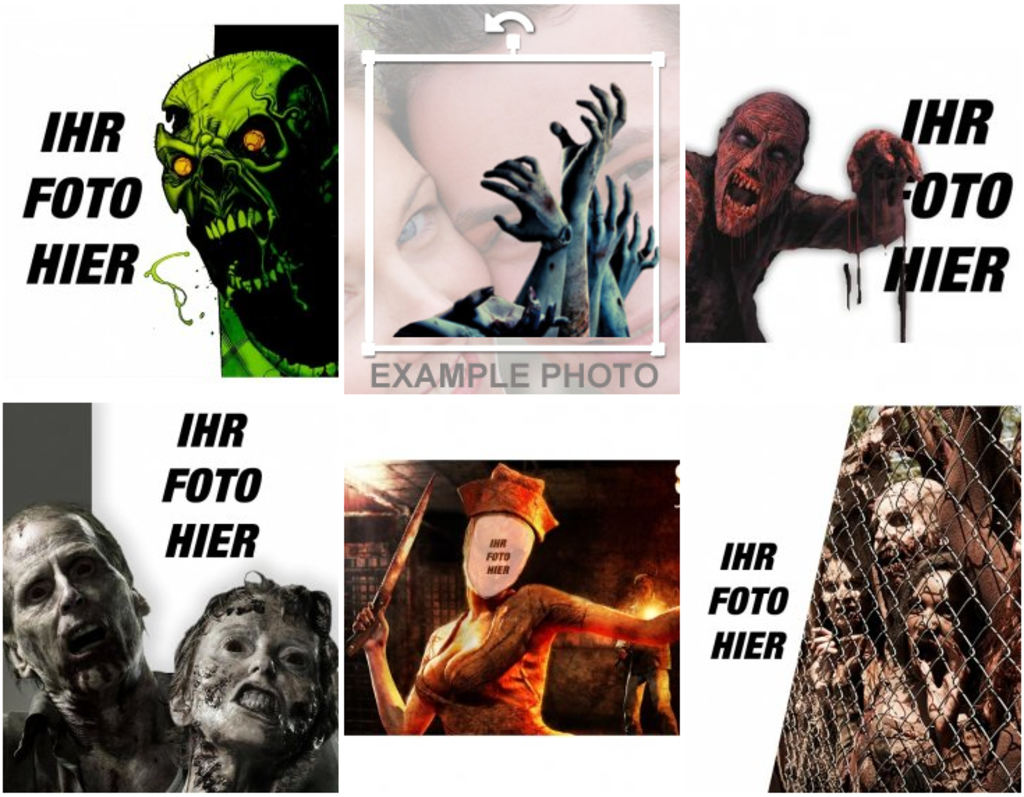 Fotomontagen und Fotoeffekte über Zombies oder über The Walking Dead