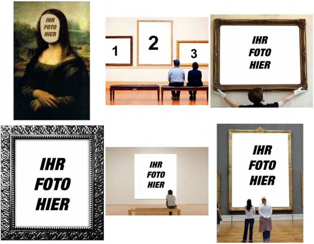 Fotomontagen, um Ihr Foto in Museumsbilder einzufügen.
