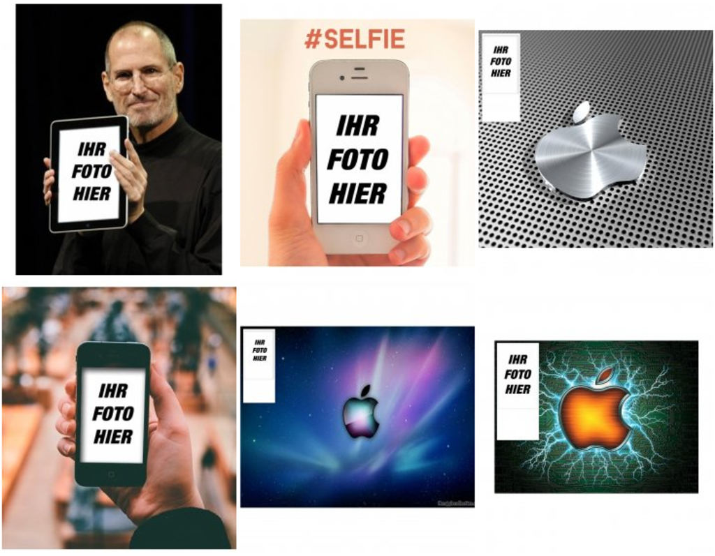 Fotomontagen zu Apple nehmensbezogene