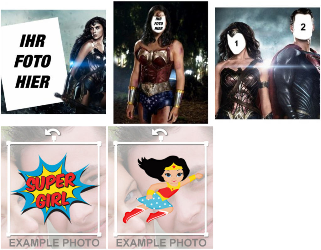 Freie und editierbare Effekte mit Wonder Woman für Ihre Fotos