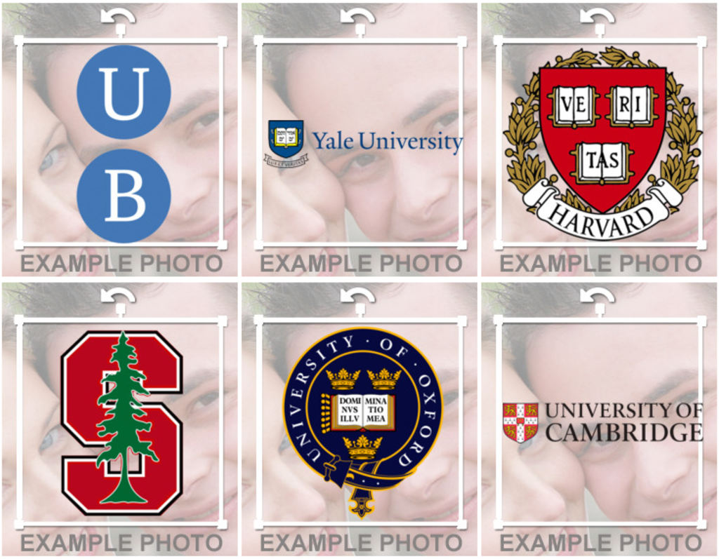 In Hochschule Logos, um Ihre Fotos