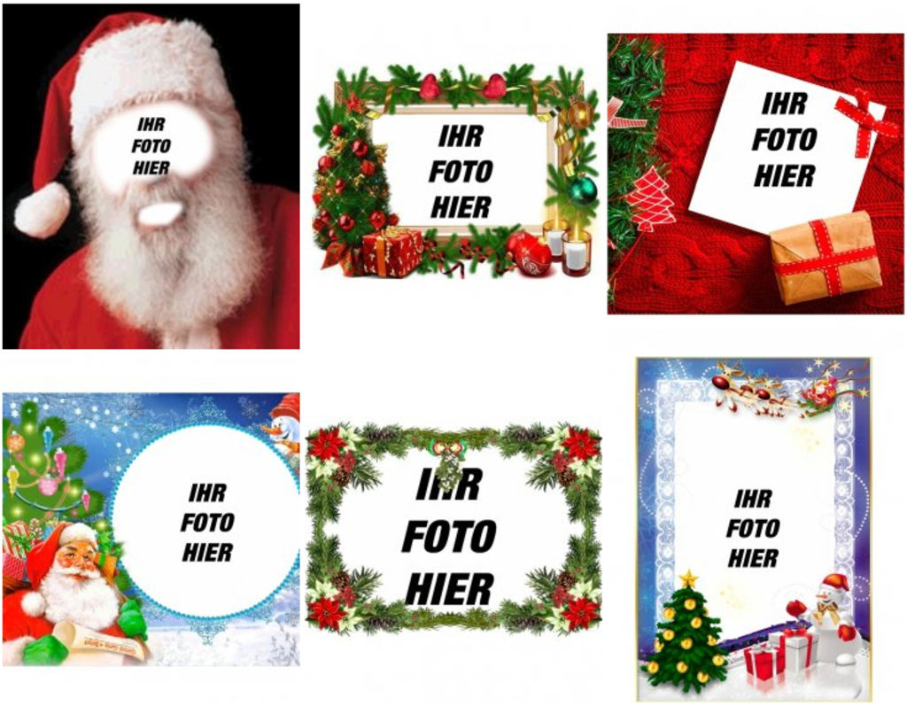 Montagen von Fotos mit Weihnachts Grund