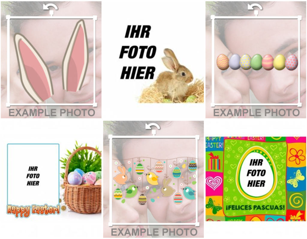 Ostern Fotomontagen und Aufkleber