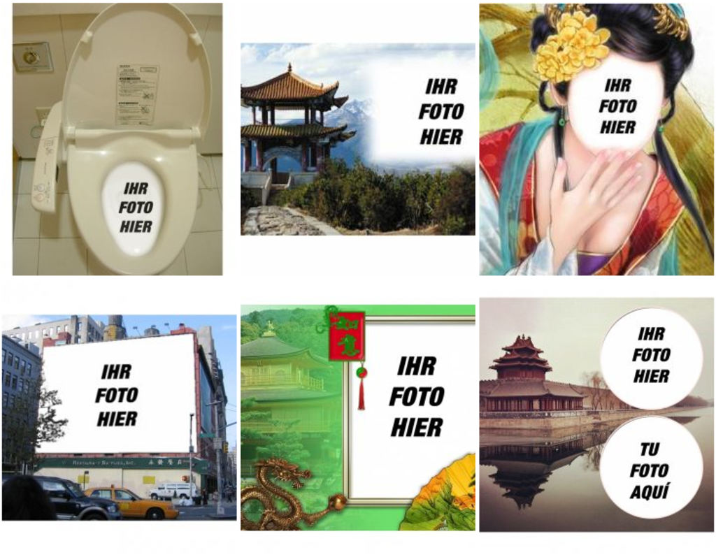 Postkarten und Fotoeffekte von China