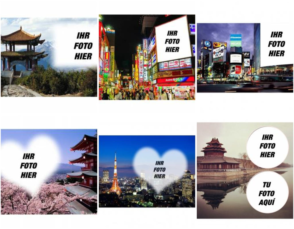 Postkarten von Asien, um Ihre Fotos schmücken