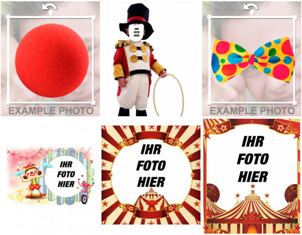 Verschiedene Effekte für Ihre Fotos mit Bildern von Zirkus.