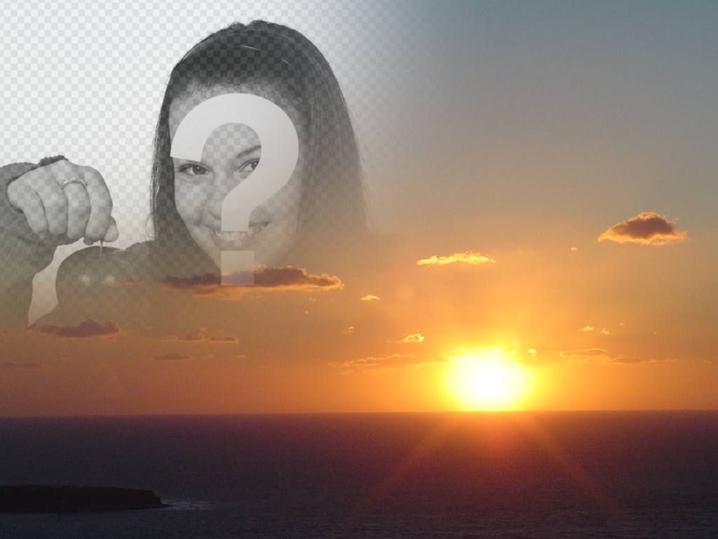 Mit dieser Montage können Sie einen Sonnenuntergang an der Küste zu bearbeiten, so dass eine Collage mit einem Schnitt von Ihrem Foto. Ideal für..