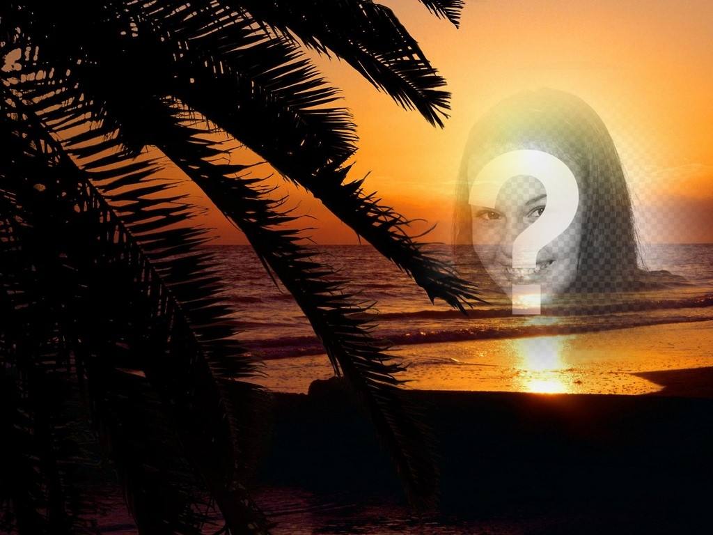 Setzen Sie Ihr Foto online zu einem Sonnenuntergang in einer idyllischen Landschaft von einem Strand ..