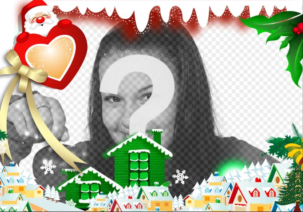 Umgeben Sie Ihr Bild mit einem Weihnachtsdorf Bearbeitung dieses Online-Effekt ..