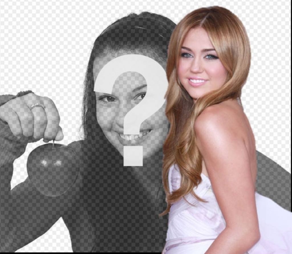 Fotomontage mit Miley Cyrus. Foto-Effekt, um eine Montage Togetherwith..