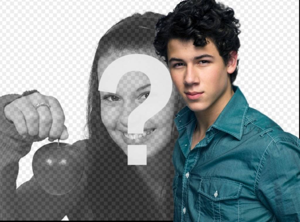 Machen Sie ein Foto-Effekt zusammen mit Nick Jonas. Fotomontage mit..