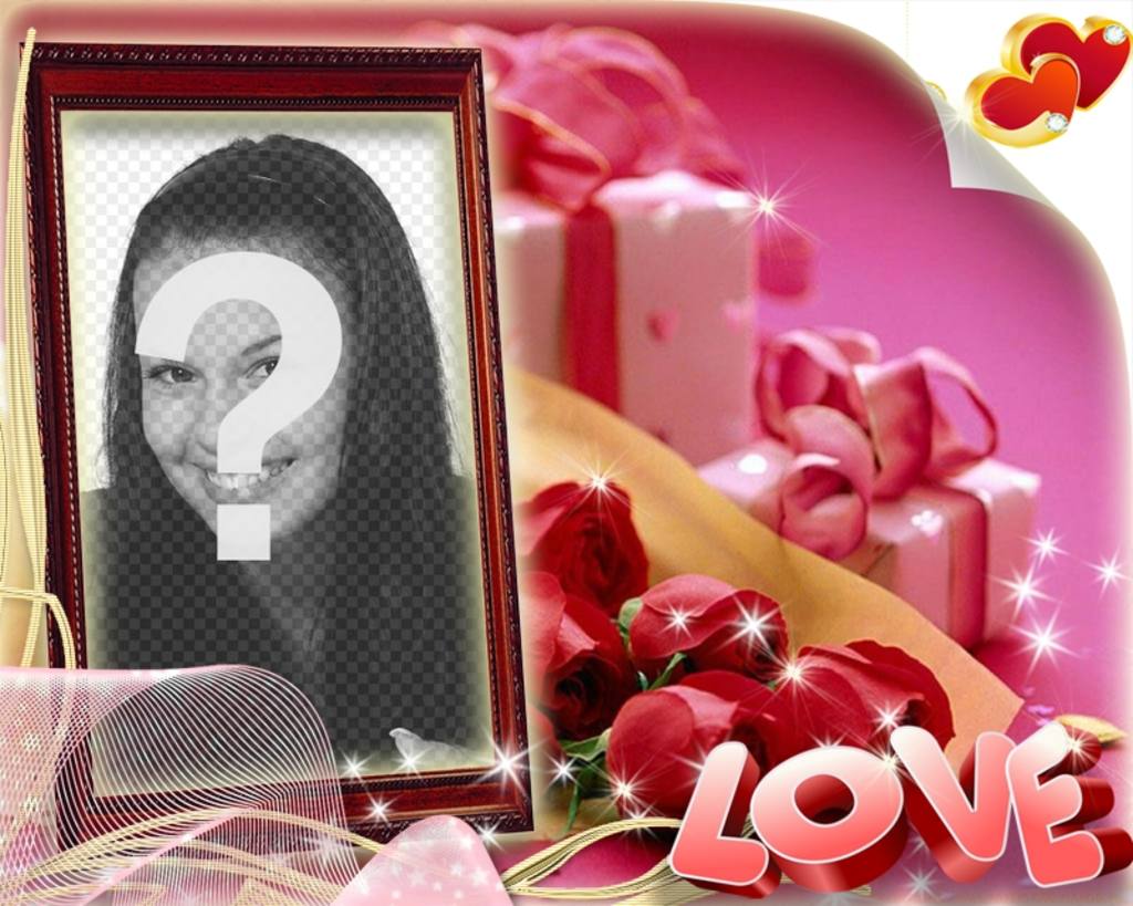 Valentinstag kastenförmigen Postkarte mit rosa Hintergrund mit dem Text..