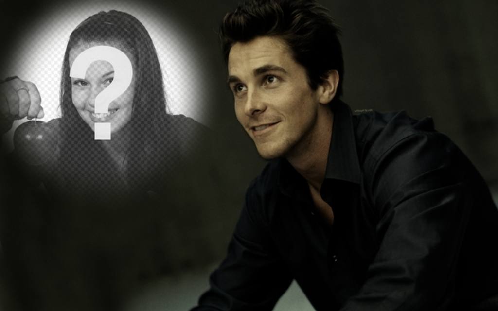 Fotomontage mit Christian Bale, dem letzten Batman Ihr Foto zu setzen. ..