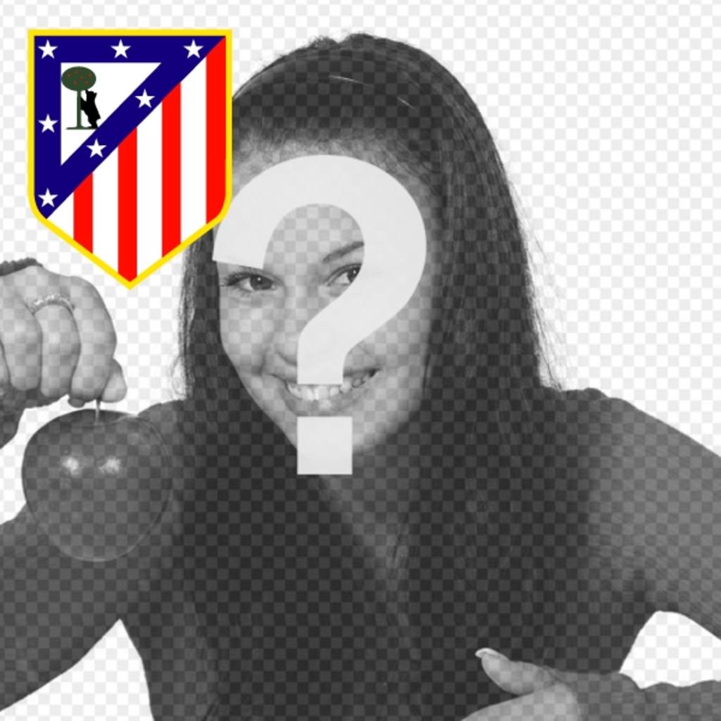 Atletico Madrid Schild auf Ihrer Social-Media-Netzwerk-Profil Bilder mit Ihrer Fußballmannschaft..