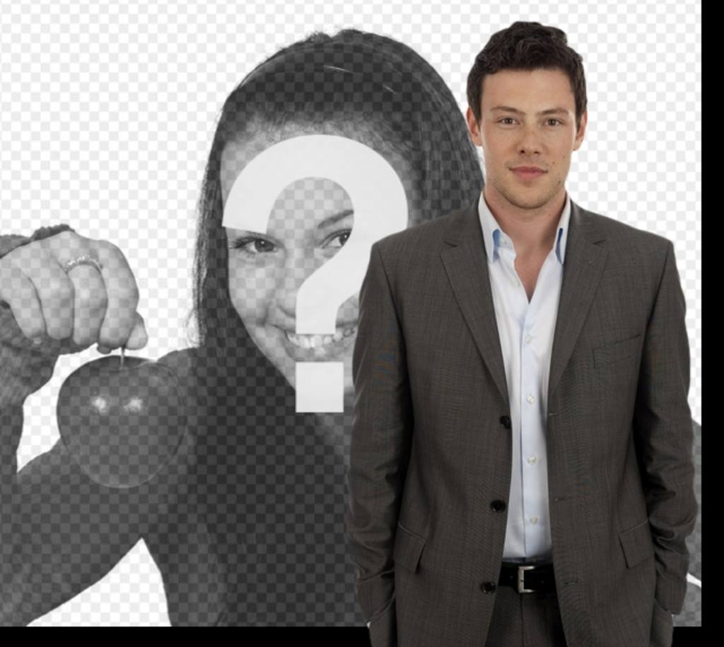 Fotomontage mit Cory Monteith, Schauspieler der TV-Serie Glee, wo Sie erscheinen neben ihm wird auf dem..