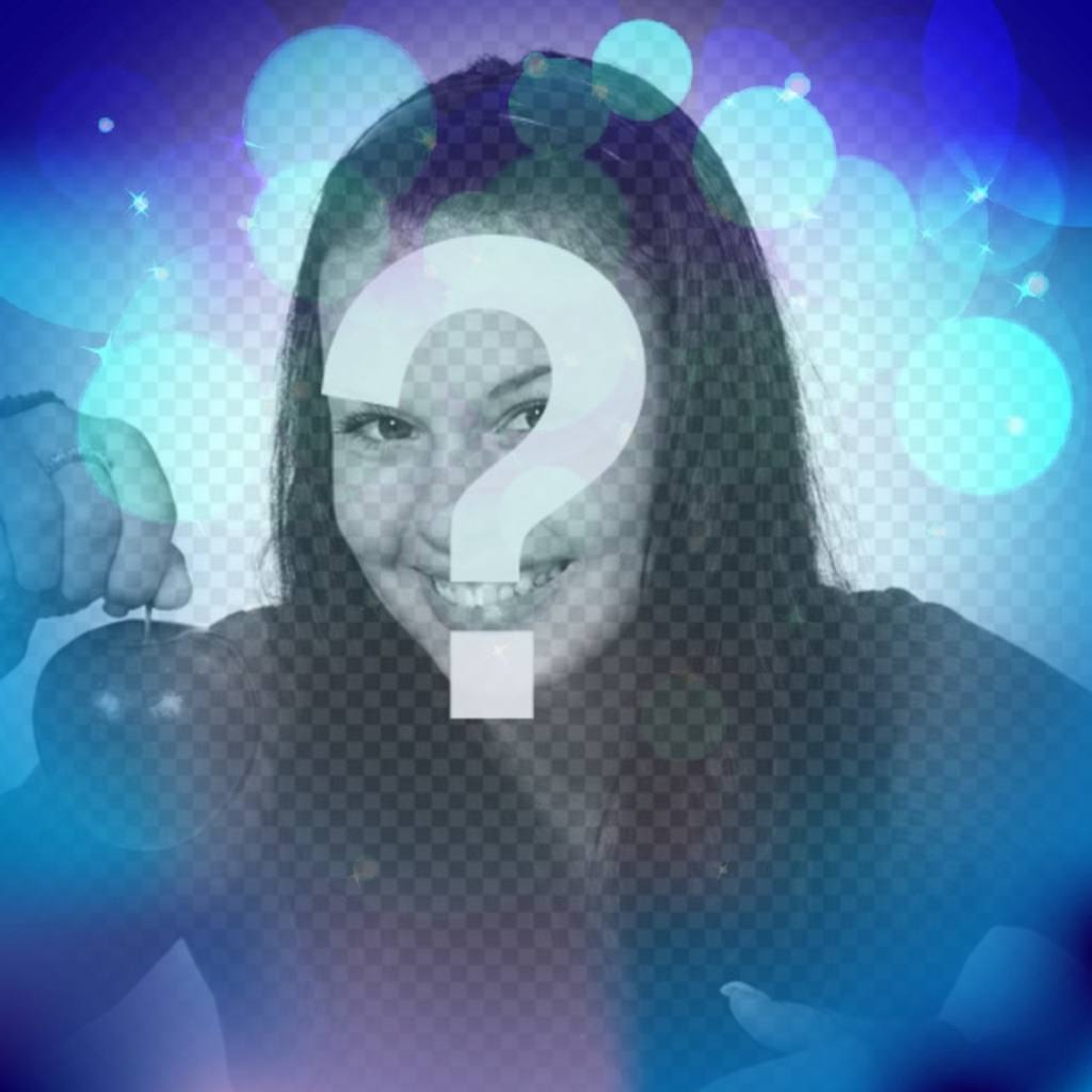 Photo Filter mit Blaulicht mit hellen Türkis..