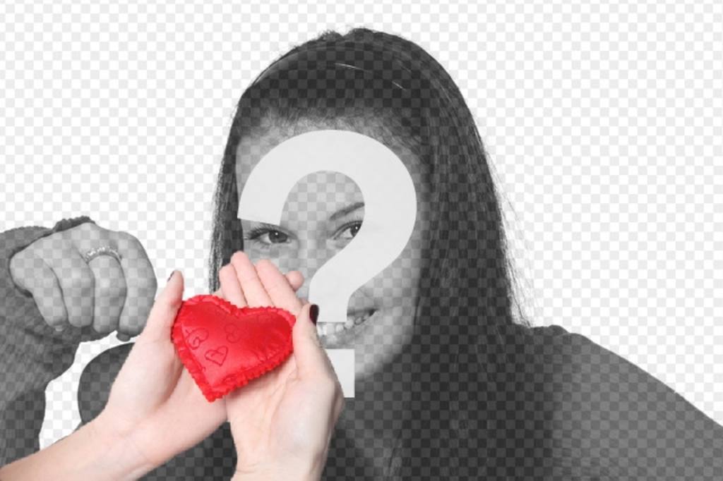 Romantische Collage auf ein rotes Herz durch die Hände einer Frau ausgeliefert..
