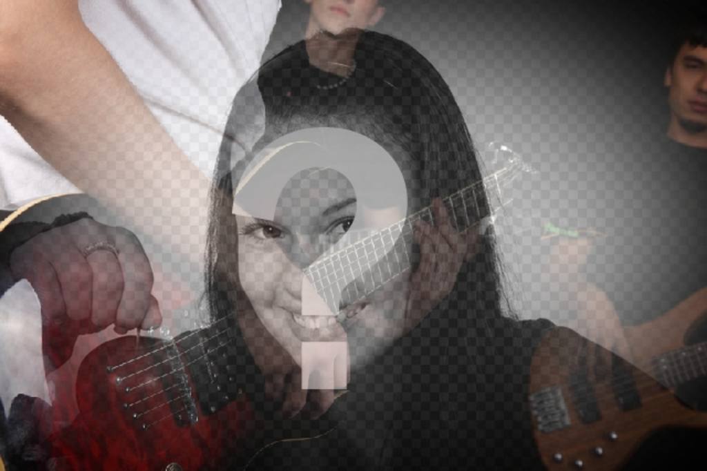 Photo Filter mit einem Band mit Gitarren, eine Collage mit Ihren Fotos online zu..