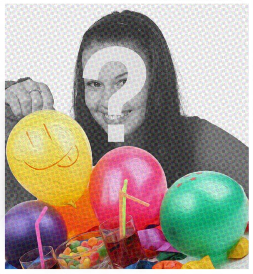 Geburtstagskarte mit Comic-Filter und einige Ballons, um das Bild auf den Hintergrund zu stellen und gratuliere..