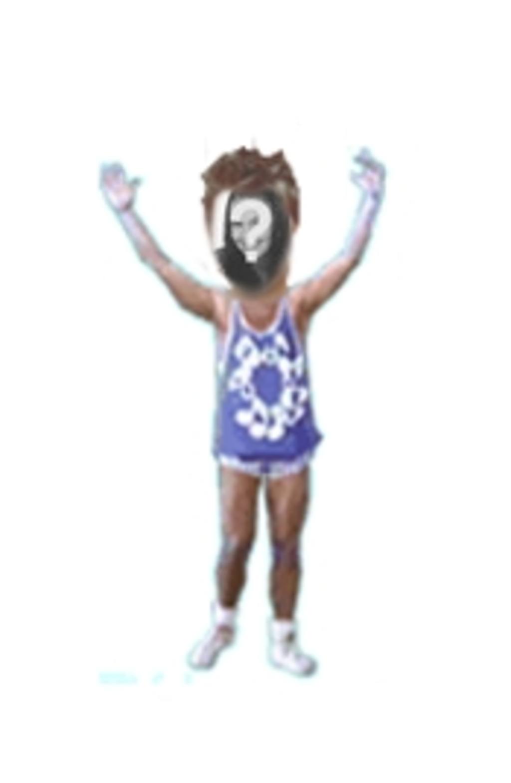 Lustige animierte Fotomontage einer Turnerin Ausübung ..