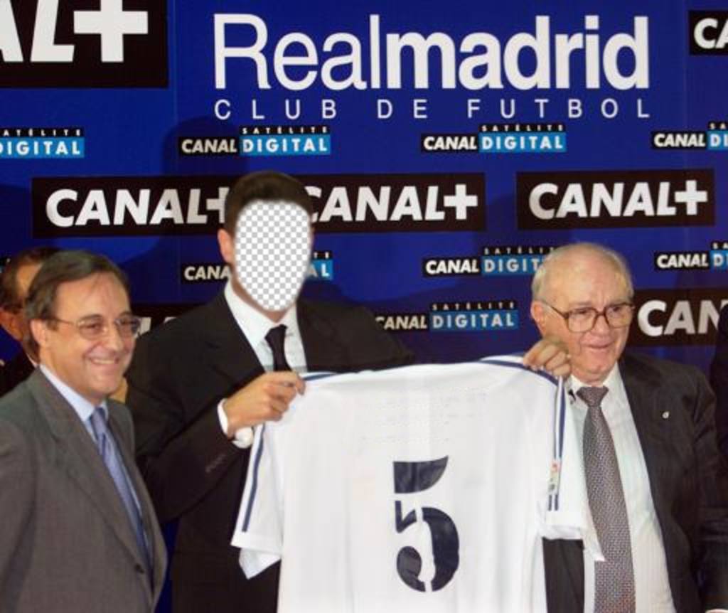 Foto-Montage von Zinedine Yazid Zidane, der Tag seiner Wechsel zu Real Madrid ..