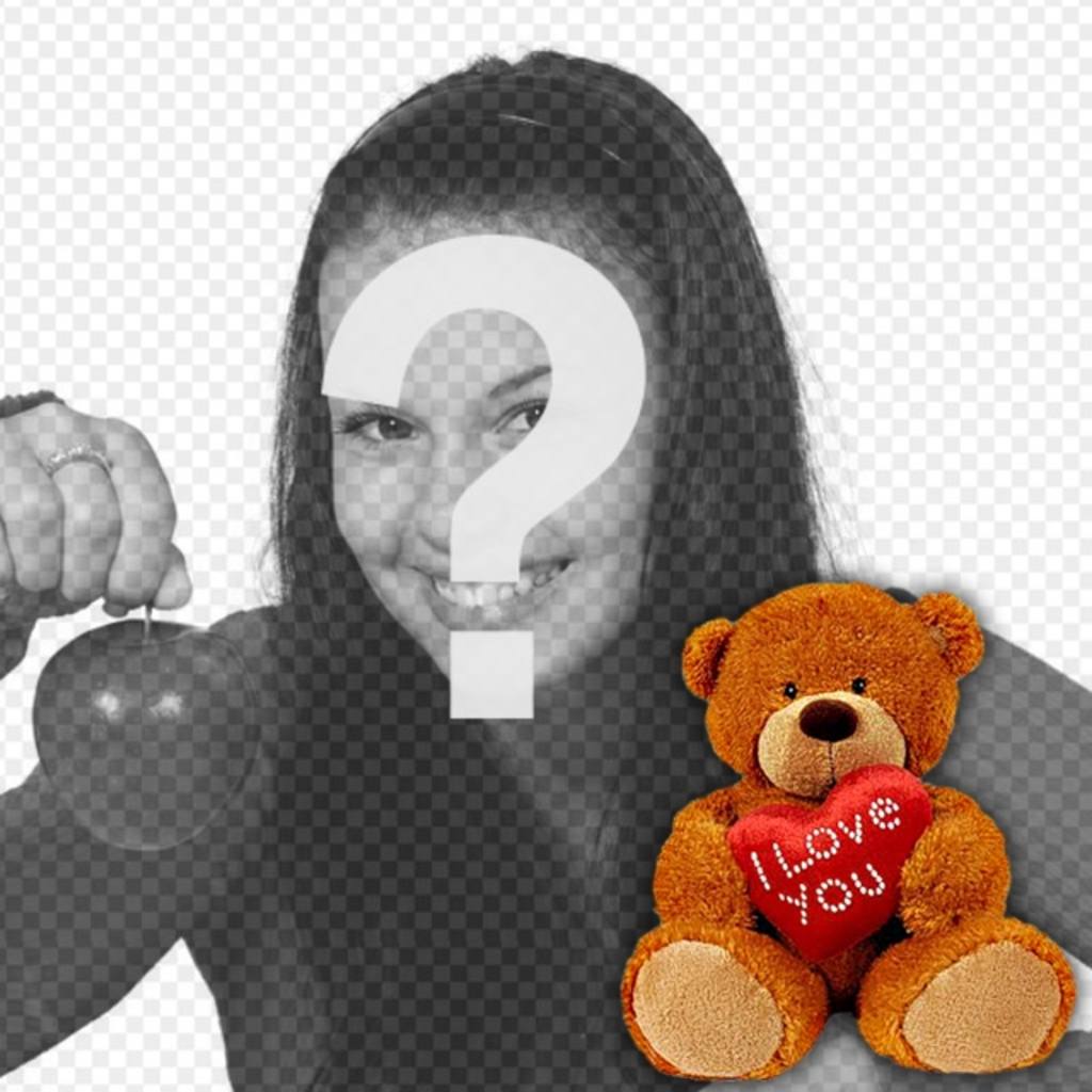 Profil-Foto mit einem Teddybär mit einem Herzen, um Ihr Facebook-oder Twitter-Profil Ihre..