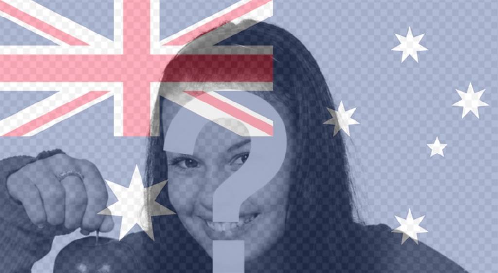 Bilderrahmen mit der Flagge von Australien vertikal Ihre Fotos..