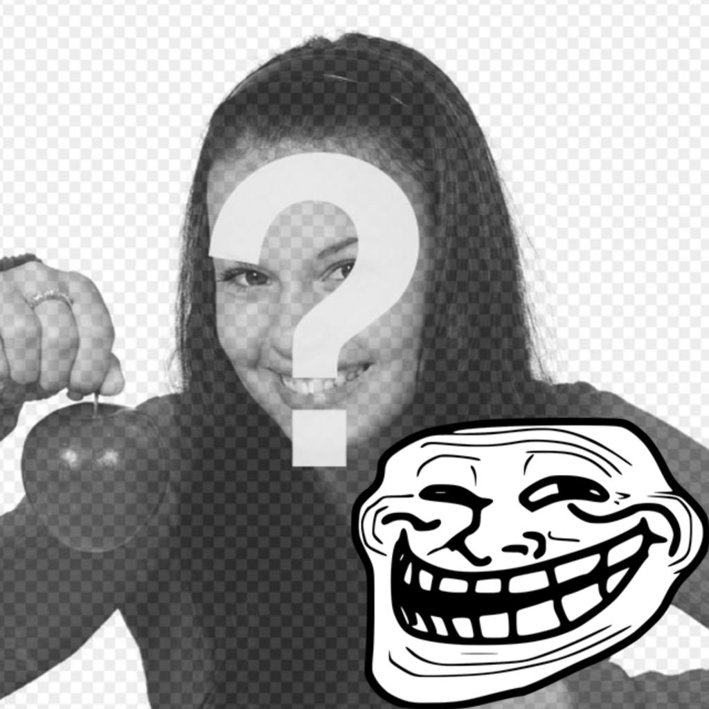 Fotomontage, um das Troll Face Meme mit Ihrem Foto zu versehen. ..