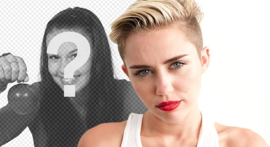 Legen Sie Ihr Foto zusammen mit Miley Cyrus mit dieser Montage können Sie online tun..