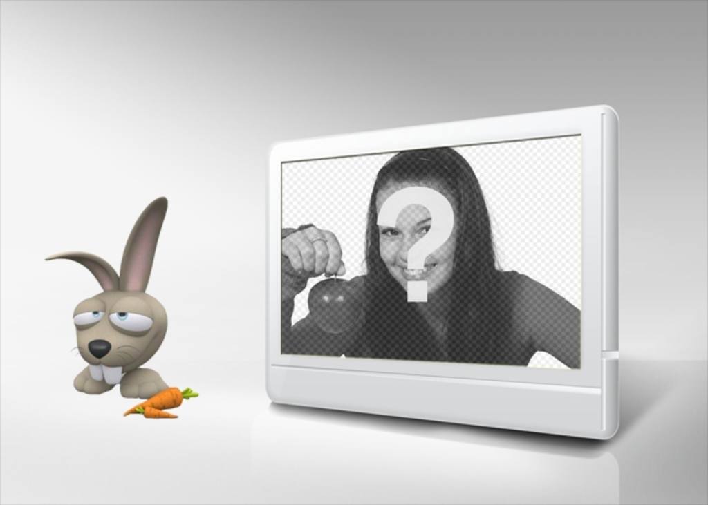 Bilderrahmen-TV und Kaninchen. Passen Sie mit Ihrem..