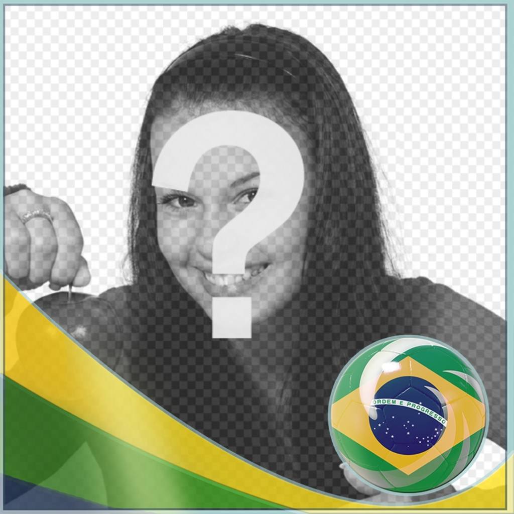 Montage mit Flagge von Brasil zu Ihrem Hintergrund Fotos hinzufügen. ..