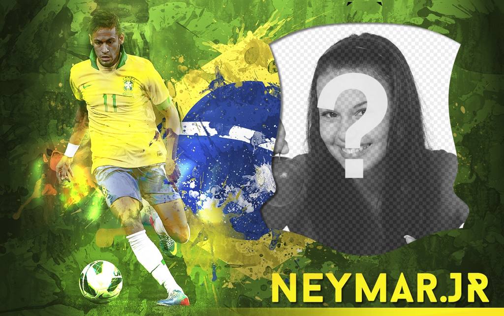 Fotomontage mit Neymar Jr. Stürmer brasilianischen Fußball-Nationalmannschaft. ..